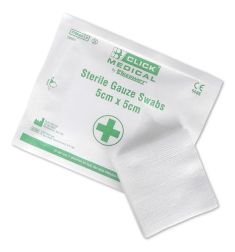 Click Medical Sterile Gauze Swabs 5X5 cm Pack Of 5
