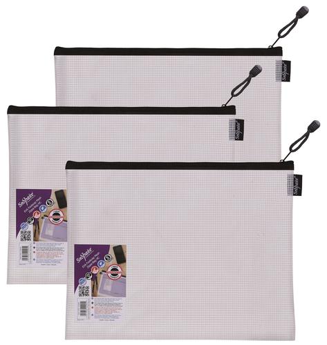 EVA Mesh HC Zippa Bag Foolscap Black- 3 Bags