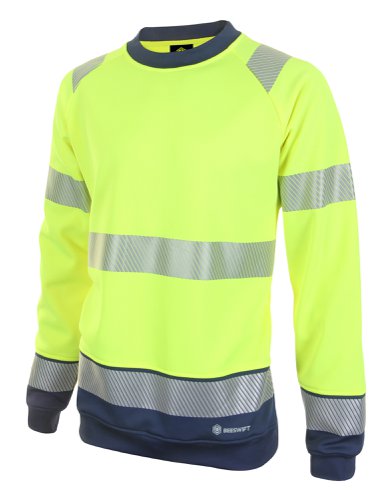 Beeswift High Visibility Two Tone Sweatshirt Saturn Yellow / Navy 2XL