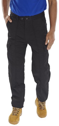 Beeswift Poly Cotton Work Trousers Black 40T