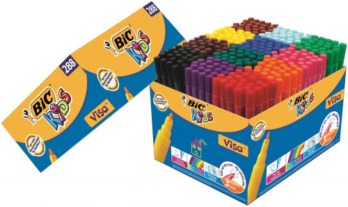 BIC Kids Visa Felt Tip Colouring Pens Assorted Colours Pack of 288