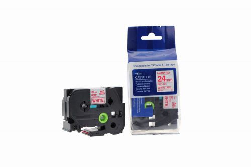 Compatible Brother P Touch TZe-252 Red on White also for TZ-252 Label Cassette