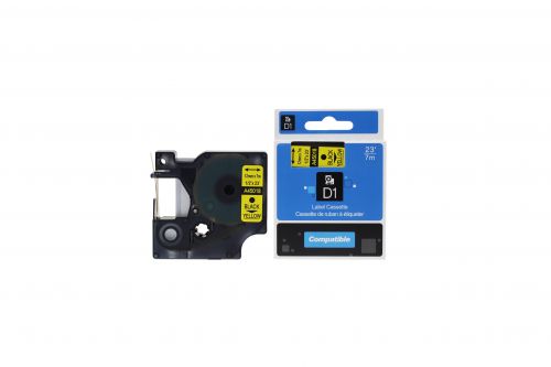 Compatible Dymo 45018 Black on Yellow S0720580 Labelling Tape Cassette