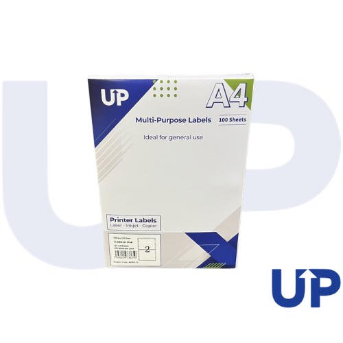 Alpa-Cartridge A4 Multipurpose Labels 2 Per Sheet 199.6 x 143.5mm (White) Pk of 100