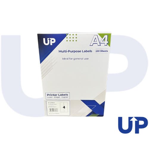Alpa-Cartridge A4 Multipurpose Labels 4 Per Sheet 139 x 99mm (White) Pk of 100