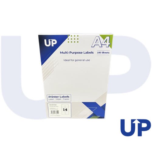 Alpa-Cartridge A4 Multipurpose Labels 14 Per Sheet 99.1 x 38.1mm (White) Pk of 100
