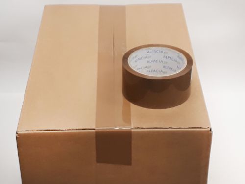 BOX of 72 Rolls Buff Low Noise Tape 48mm 66m 35mu TLNBB486635 - 12 Packs of 6 Per Box