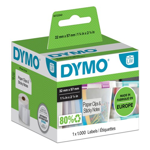 OEM Dymo 11354/S0722540 DirectLabel-etikettes 57mm x32mm for Dymo 400 Duo/60mm