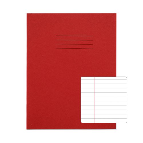 VEX678-33-0: RHINO 9 x 7 Exercise Book 64 Page F8M Red (Pack of 100)
