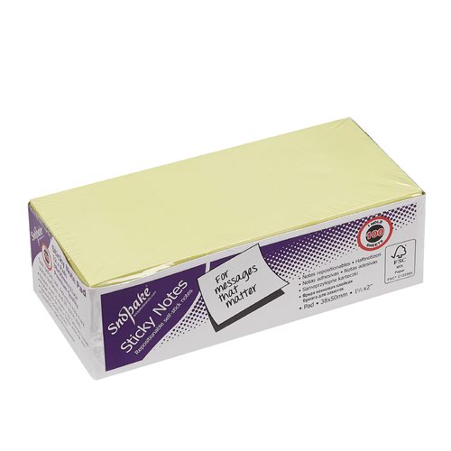 FSC Sticky Notes Yellow, 100 Sheets- 12 Packs